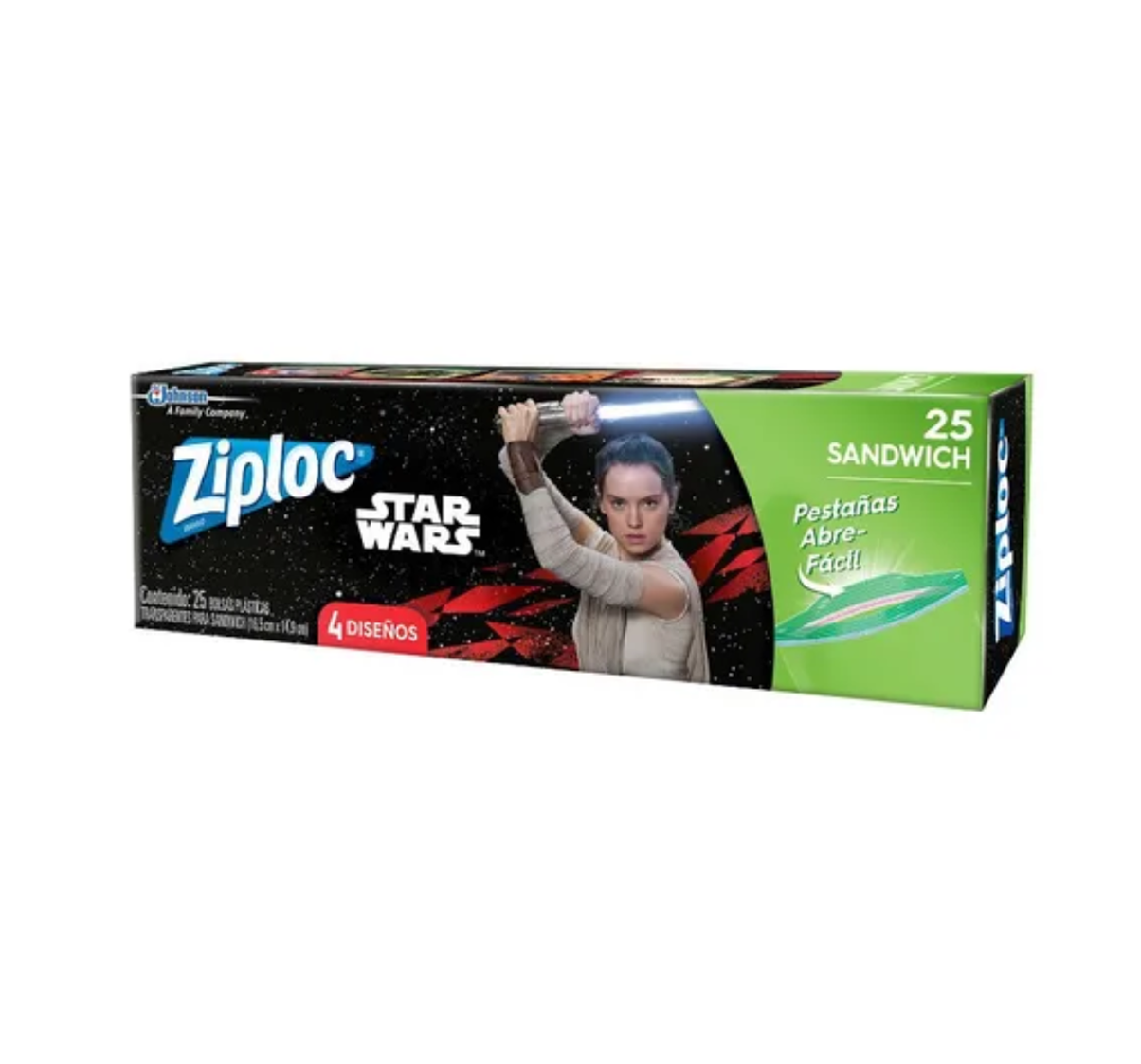 Bolsa ziploc abre facil sandwich 25un
